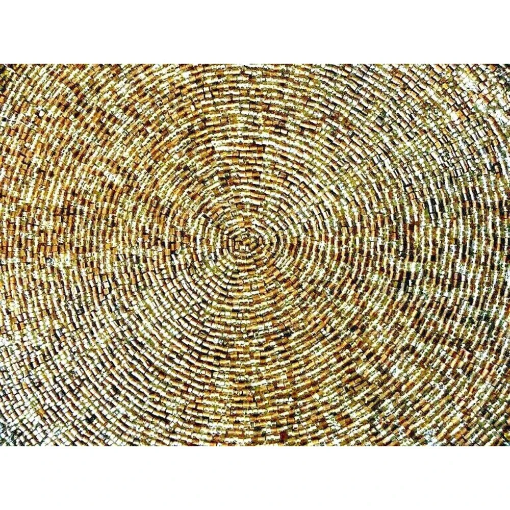 Tahari Christmas Beaded Sequin Placemats Set Of 2 Gold Satin Backed 15